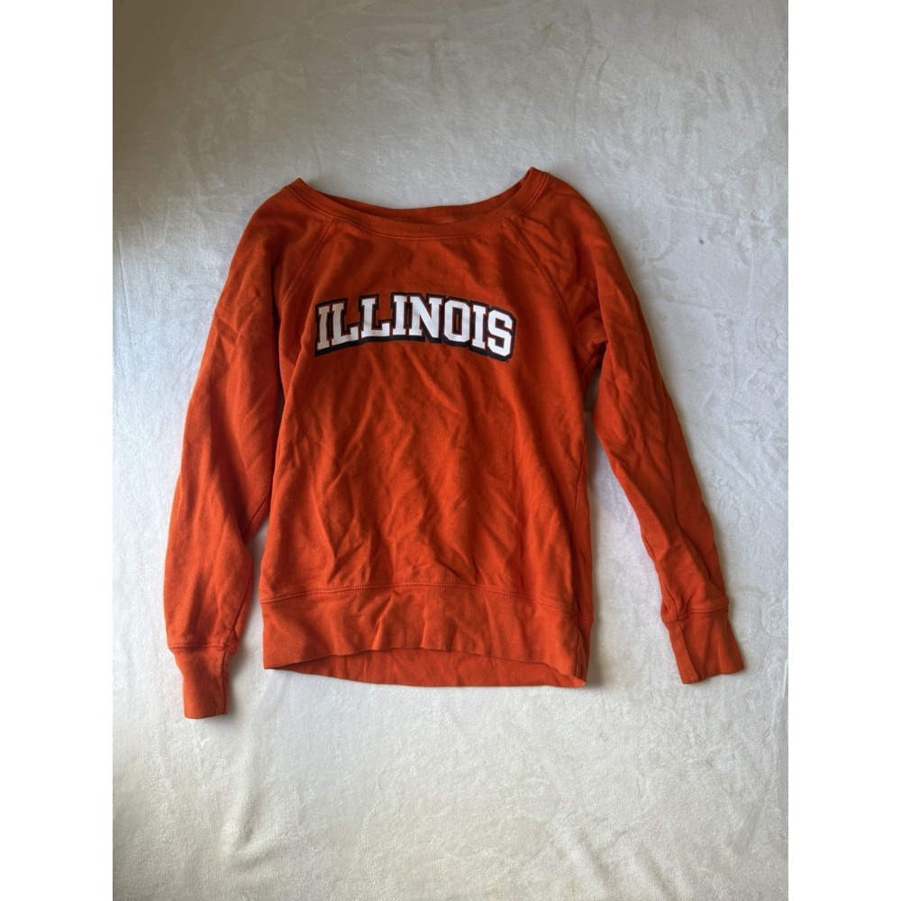 Russel Orange 'Illinois' Crewneck Sweatshirt Size Small